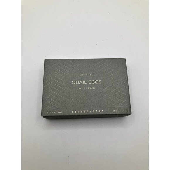 NIB Pottery Barn Salt And Pepper Small Ceramic Quail Eggs Pot A Sel Salt Pinch - Picture 2 of 5